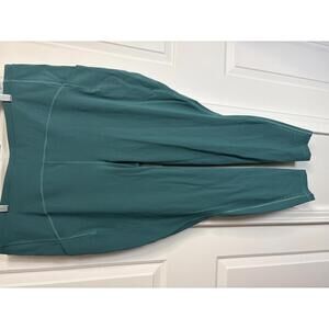 Lululemon Women's Teal Athletic Leggings with Side Pockets Size 20 (569)